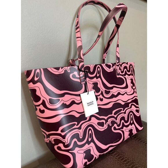 MANSUR GAVRIEL Large Tote Leather Flamingo Plum - Picture 4 of 10